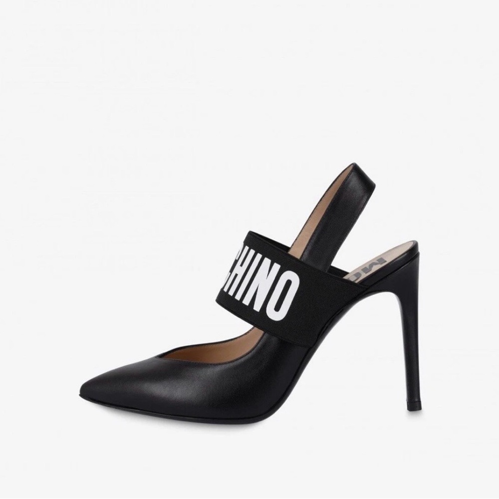 Moschino Black Slingback Heels